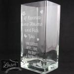 Personalised Rectangle Glass Vase Engraved