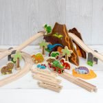 Personalised Dinosaur Wooden Train Set Toy