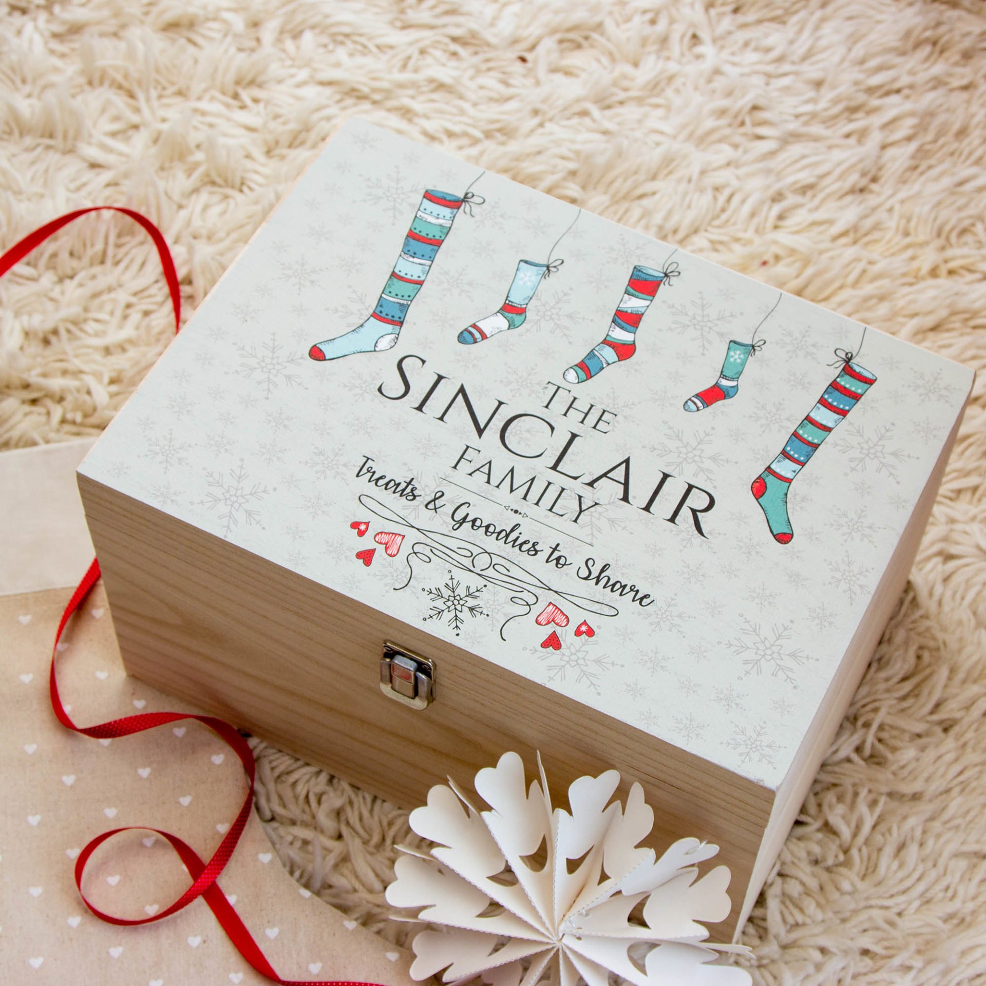 Christmas Eve Box Stocking XL SIZE Christmas Rectangle The Laser Boutique