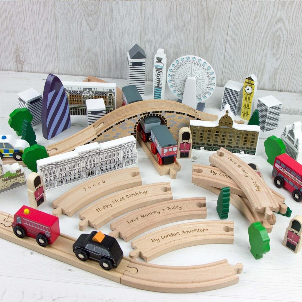 Personalised London City Wooden Train Set | The Laser Boutique