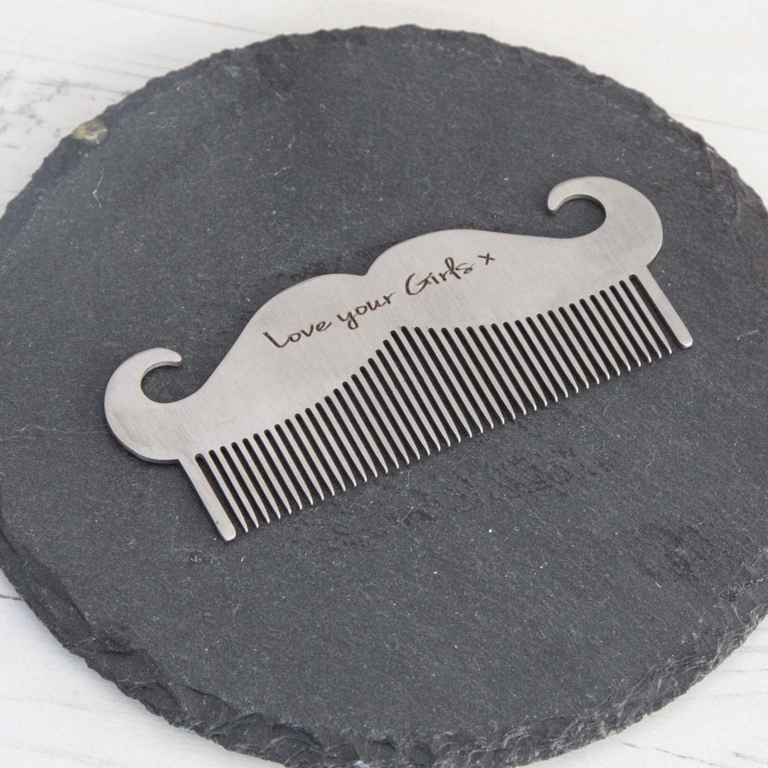 Personalised Beard Comb Metal Moustache The Laser Boutique
