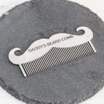 Personalised Beard Comb - Metal Moustache