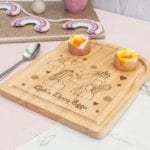 Personalised Unicorn Toast Shape Egg Board