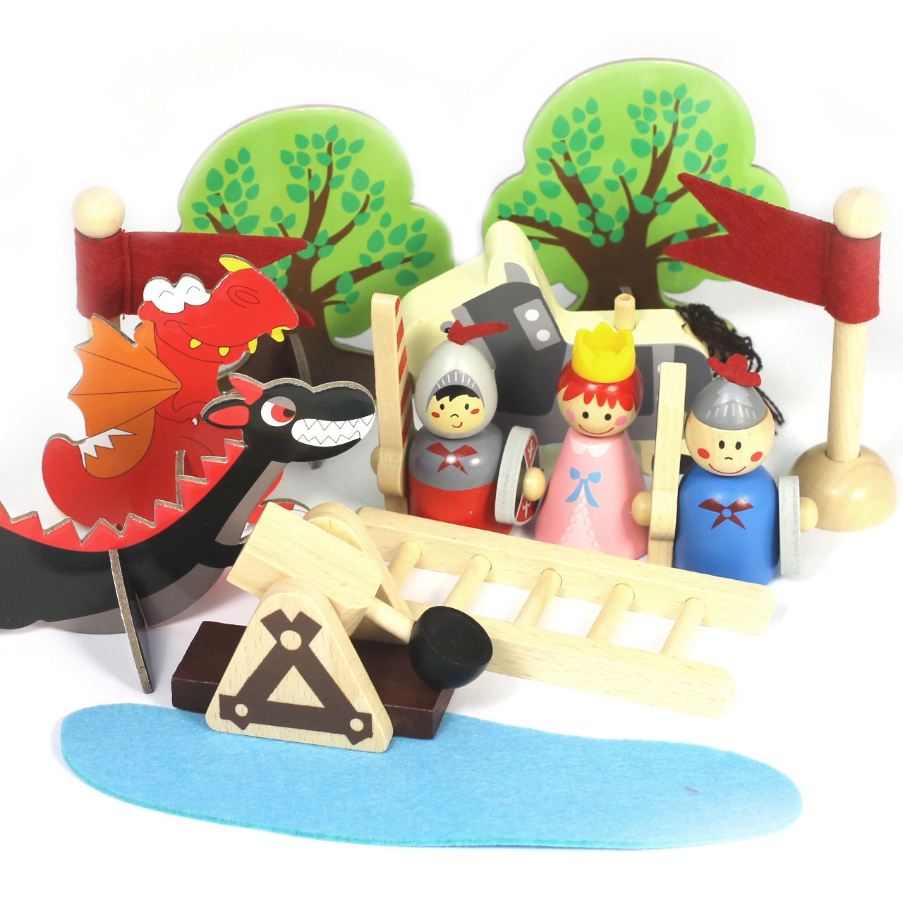 Castle Medieval Play Set Wooden Toy The Laser Boutique