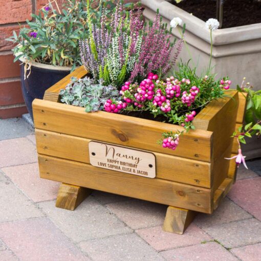 personalised planter outdoor sideways picture two