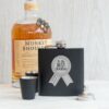 Personalised Hip Flask Gift Set - The Best Rosette Design