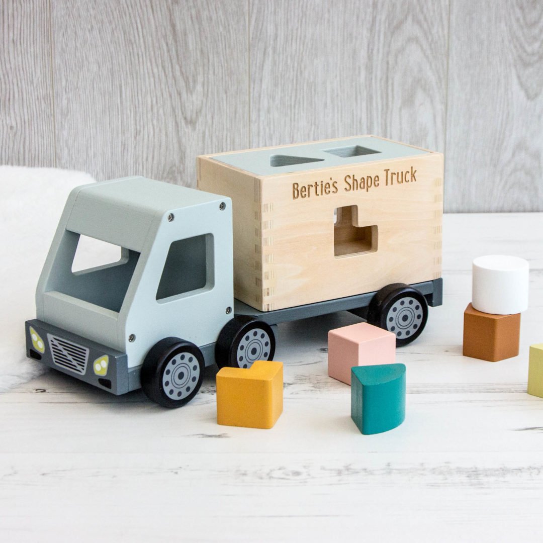 Personalised Kids Concept Shape Sorter Truck The Laser Boutique