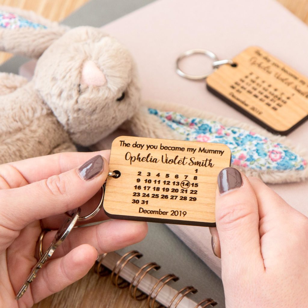 Personalised New Baby Calendar Keyrings Set of 2 – The Laser Boutique