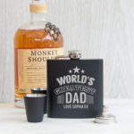 Personalised Hip Flask Gift Set - Worlds Greatest Design