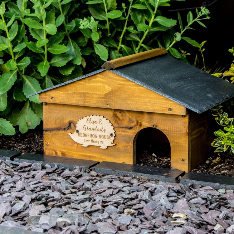 Hedgehog Box Personalised with Slate Roof The Laser Boutique