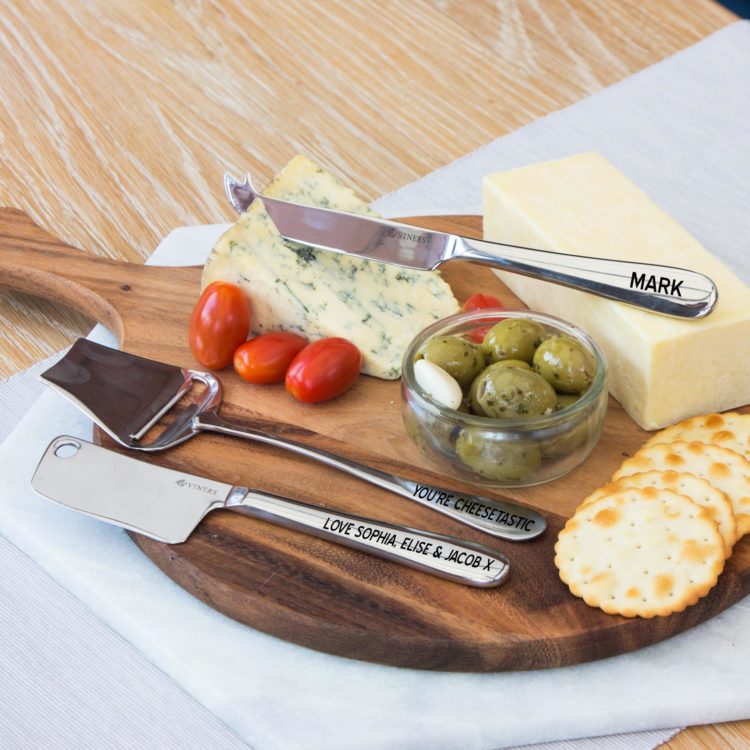Personalised Metal Cheese Knife Set x 3 The Laser Boutique
