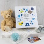 Personalised Baby Box White Icons Blue