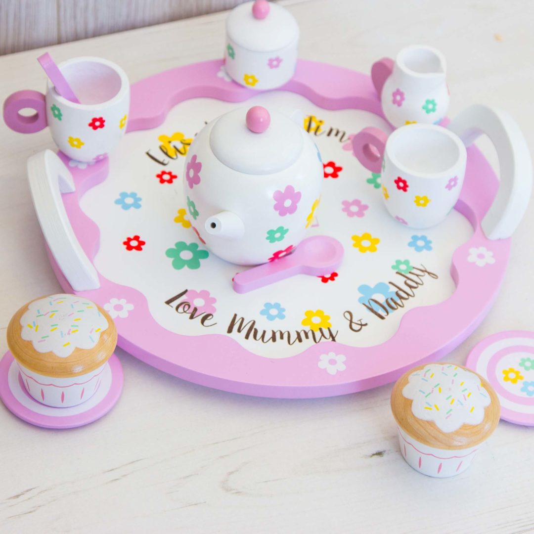 Personalised Flower Tea Set Indigo Jam | The Laser Boutique