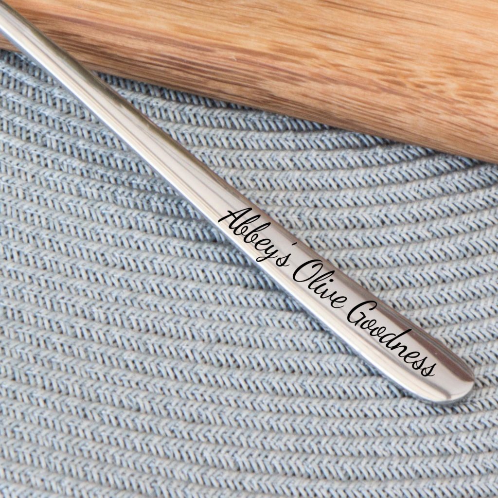 Personalised Olive / Pickle Fork The Laser Boutique