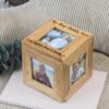 Personalised SOLID OAK Photo Cube Photo Frame