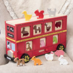Personalised Red Bus Shape Sorter Wooden Toy
