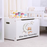 Personalised Toy Box Teddy and Moon Children's Storage Box