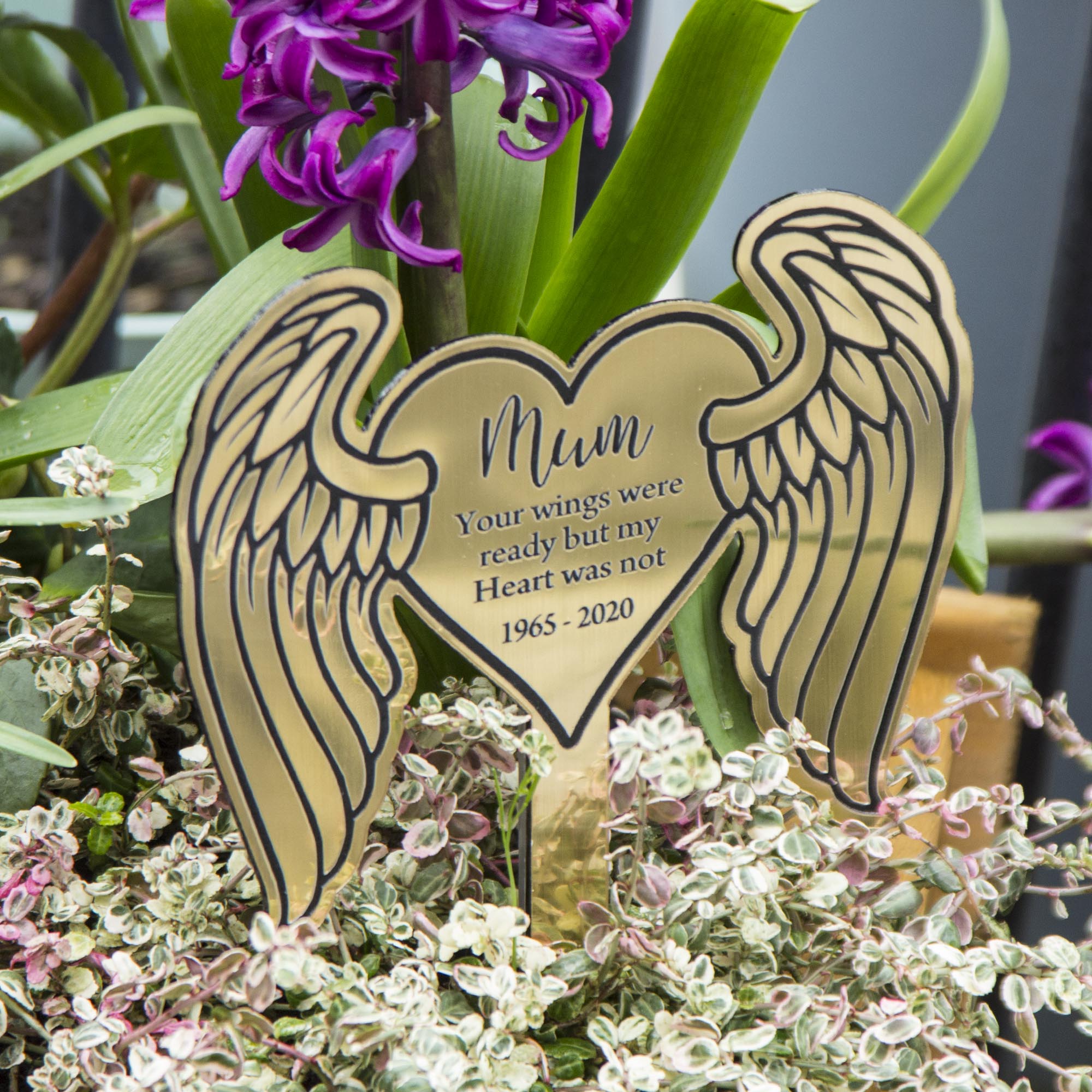 Memorial Angel Wings Acrylic Gift Engraved Plaque personalised 