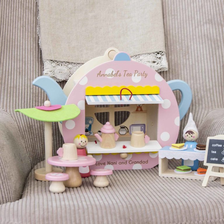 Personalised Tea Pot Play Set Wooden Toy The Laser Boutique