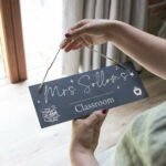 Personalised Hanging Slate Plaque - Teacher Icons