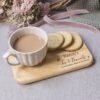 Personalised Wooden Tea, Coffee & Biscuit Serving Board - Leaf