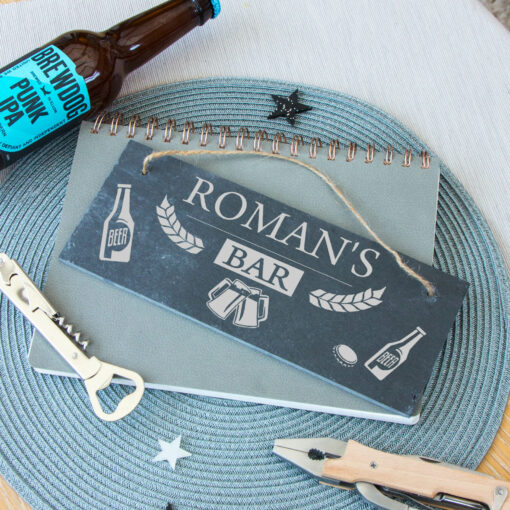 personalised hanging slate plaque man cave (copy)