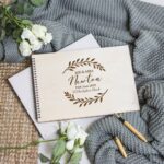 Personalised Wooden Wedding Memory Book / Scrapbook / Guest book- Leaf Design