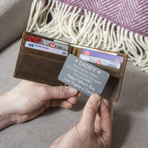 personalised wallet metal credit card father's day poem