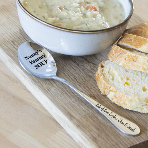 personalised metal soup spoon