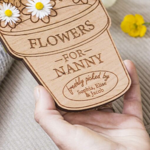 personalised flower pick your own flower hanging plaque sign