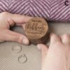 personalised walnut round wedding ring box choice of designs