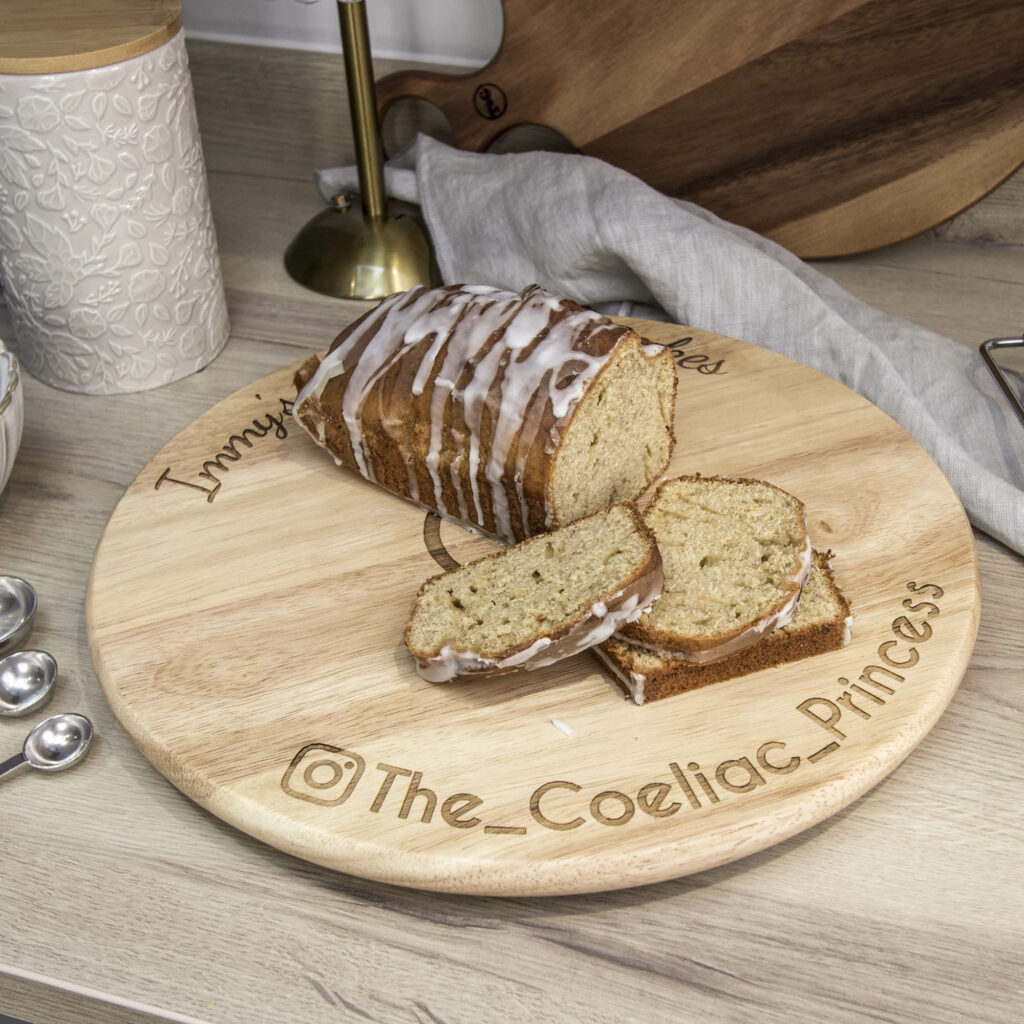 Personalised Gluten Free / Coeliac Wooden Lazy Susan Cake Board The