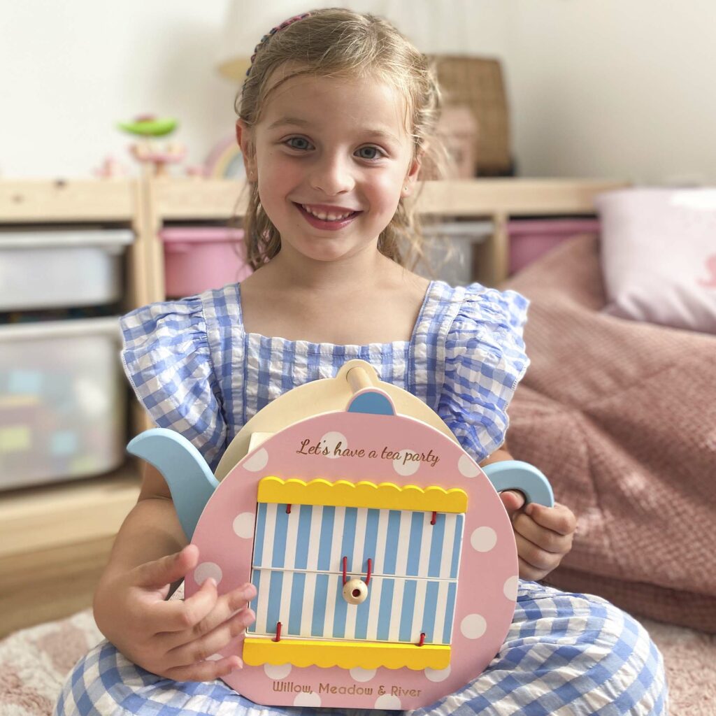 Personalised Tea Pot Play Set Wooden Toy The Laser Boutique