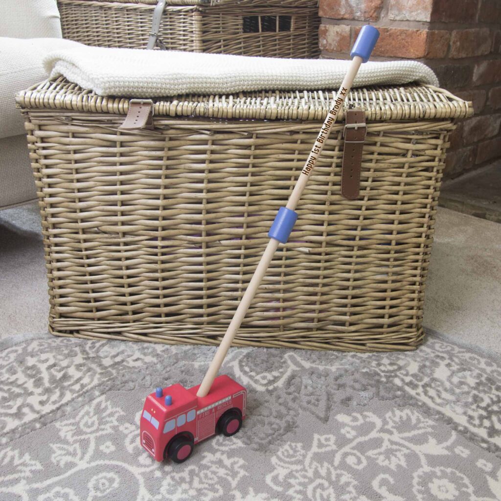 Personalised Vintage Fire Engine Push Along | The Laser Boutique
