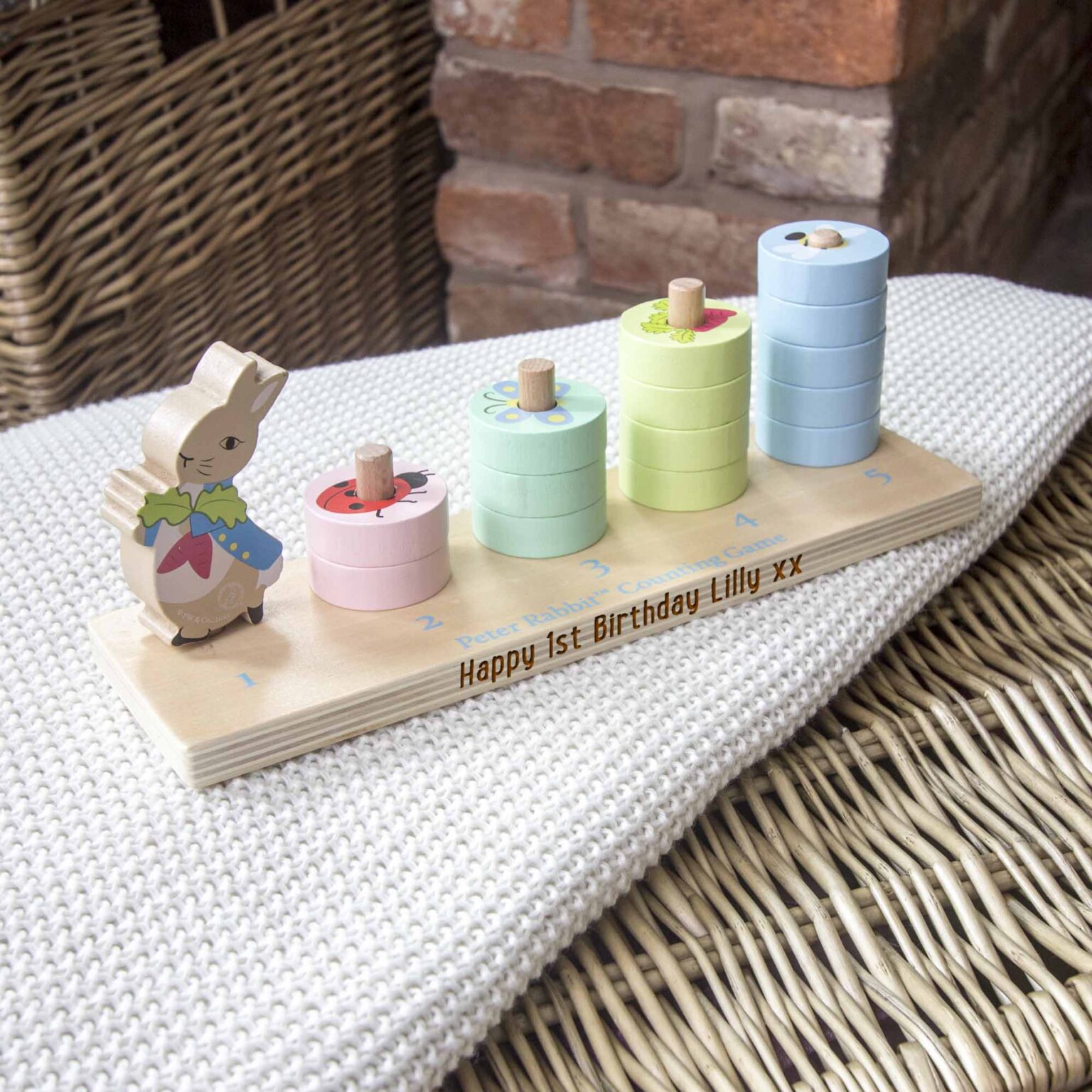 Personalised Peter Rabbit™ Counting Stacker | The Laser Boutique
