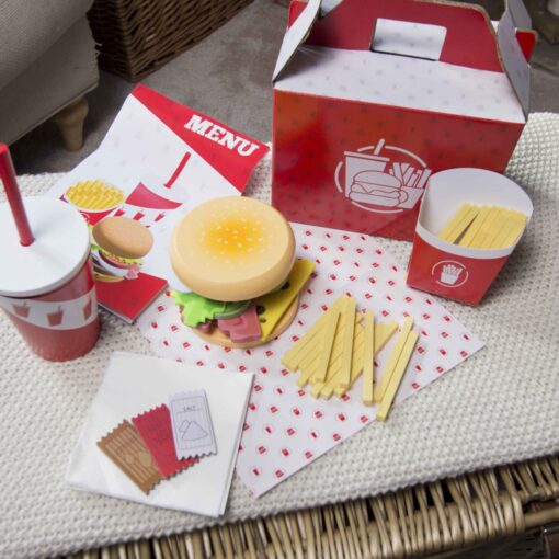 Personalised Burger and Fries Wooden Toy Set - Image 3