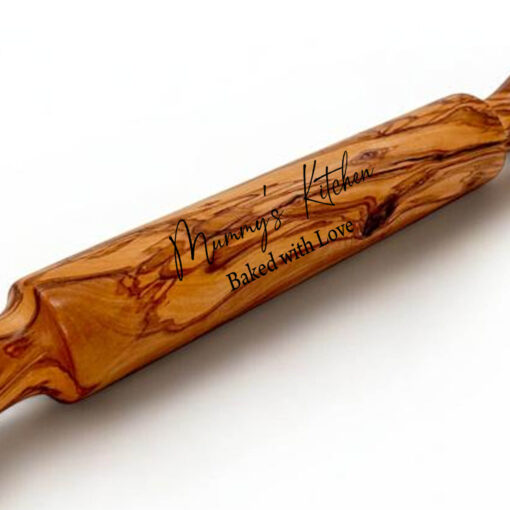 Personalised Olive Wood Rolling Pin - Image 3