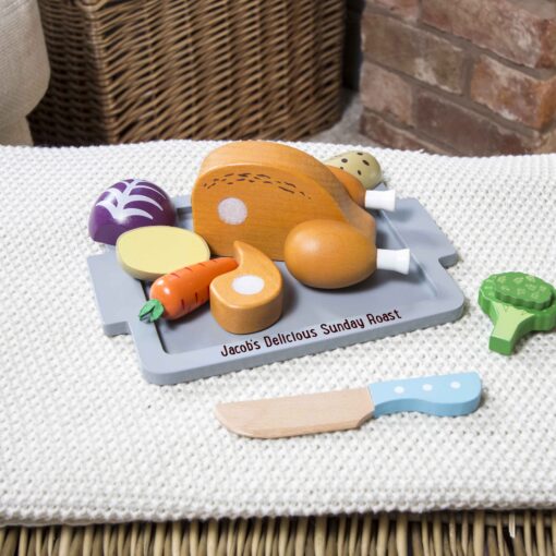 Personalised Roast Dinner Wooden Toy Set