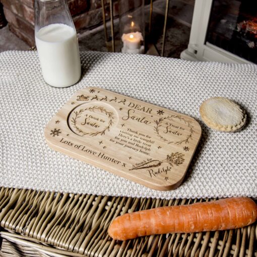 Personalised Christmas Eve Board & Treat Plate with Drink Insert - Image 2