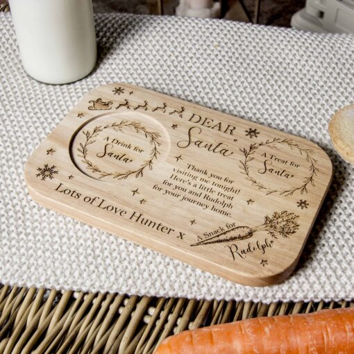 Personalised Christmas Eve Board & Treat Plate with Drink Insert - Image 3