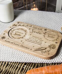 Personalised Christmas Eve Board & Treat Plate with Drink Insert