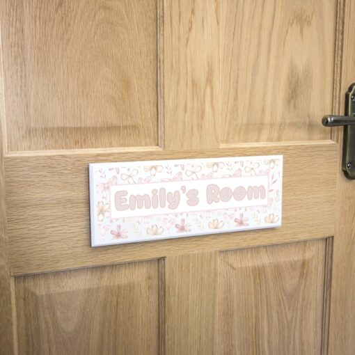 Personalised Bows Bedroom Door Sign | Plaque - Image 2