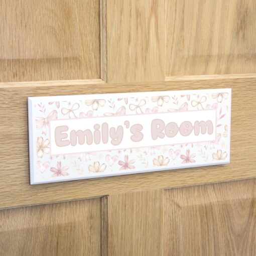 Personalised Bows Bedroom Door Sign | Plaque