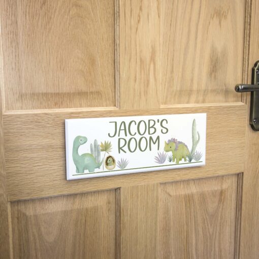 Personalised Dinosaur Bedroom Door Sign | Plaque - Image 2