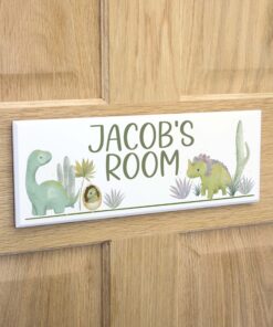 Personalised Dinosaur Bedroom Door Sign | Plaque