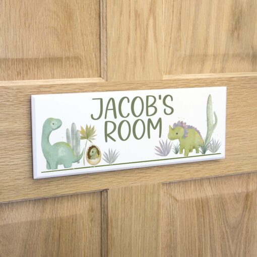 Personalised Dinosaur Bedroom Door Sign | Plaque