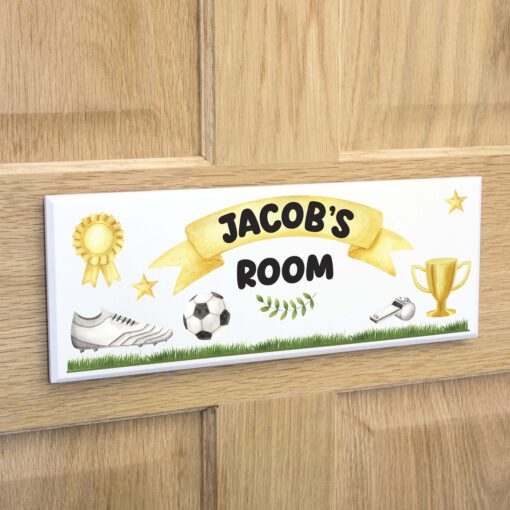 Personalised Football Bedroom Door Sign | Plaque