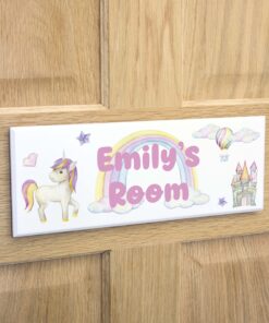 Personalised Unicorn Bedroom Door Sign | Plaque