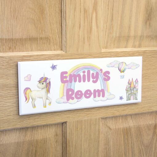 Personalised Unicorn Bedroom Door Sign | Plaque
