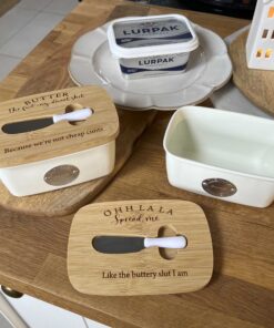 Personalised Adult Humour Butter Dish and Spatula Set